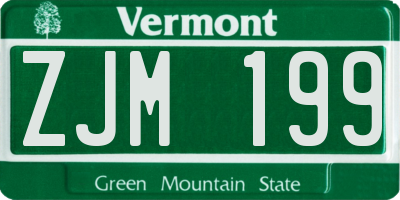 VT license plate ZJM199