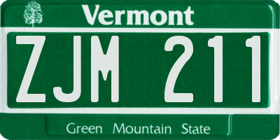 VT license plate ZJM211