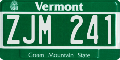 VT license plate ZJM241