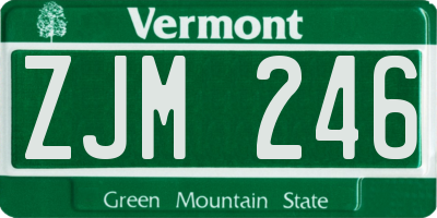 VT license plate ZJM246
