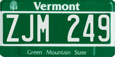 VT license plate ZJM249