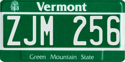 VT license plate ZJM256
