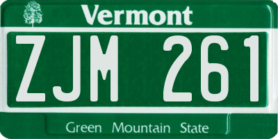 VT license plate ZJM261