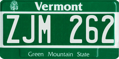 VT license plate ZJM262