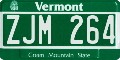 VT license plate ZJM264