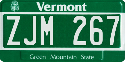 VT license plate ZJM267