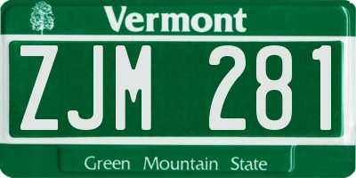 VT license plate ZJM281