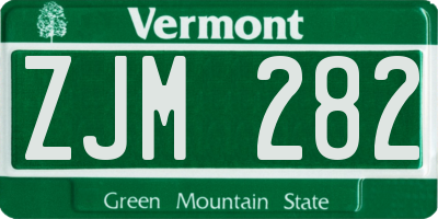 VT license plate ZJM282
