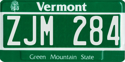 VT license plate ZJM284