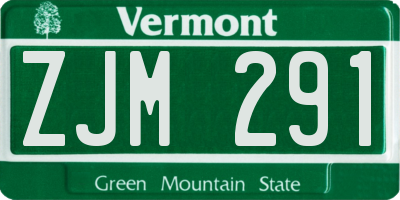 VT license plate ZJM291
