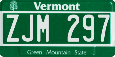 VT license plate ZJM297