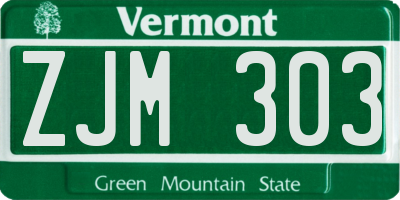 VT license plate ZJM303