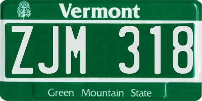 VT license plate ZJM318