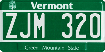 VT license plate ZJM320