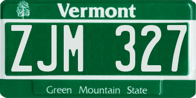 VT license plate ZJM327