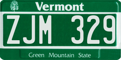 VT license plate ZJM329