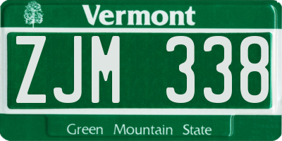VT license plate ZJM338
