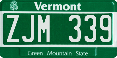 VT license plate ZJM339