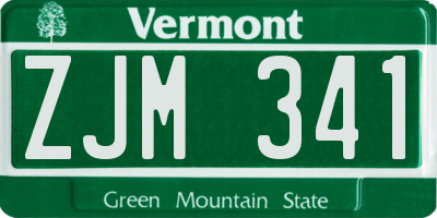 VT license plate ZJM341