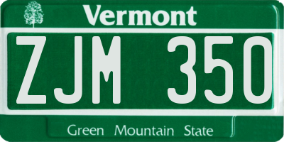 VT license plate ZJM350