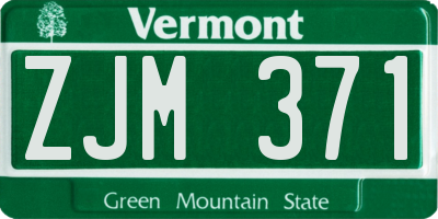 VT license plate ZJM371