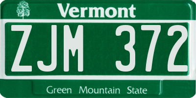 VT license plate ZJM372