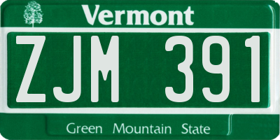 VT license plate ZJM391