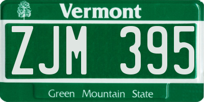VT license plate ZJM395