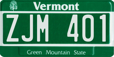 VT license plate ZJM401