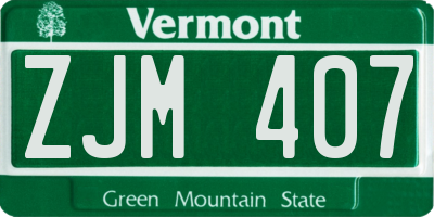 VT license plate ZJM407