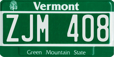 VT license plate ZJM408