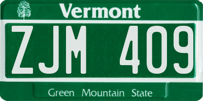 VT license plate ZJM409
