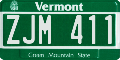 VT license plate ZJM411