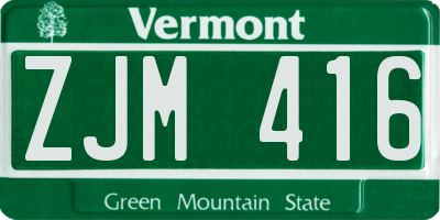 VT license plate ZJM416