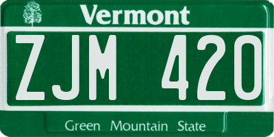 VT license plate ZJM420