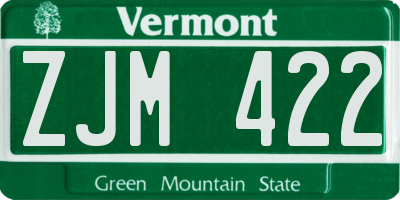 VT license plate ZJM422