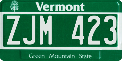 VT license plate ZJM423