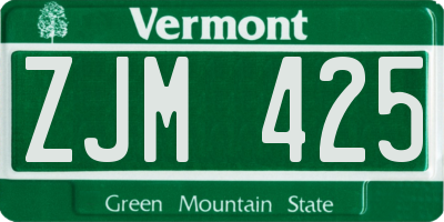 VT license plate ZJM425