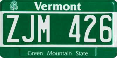 VT license plate ZJM426