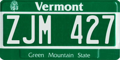 VT license plate ZJM427
