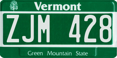 VT license plate ZJM428