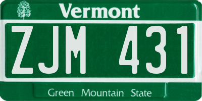 VT license plate ZJM431