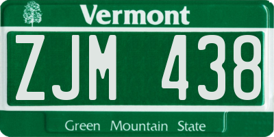 VT license plate ZJM438