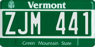 VT license plate ZJM441