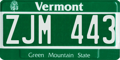 VT license plate ZJM443