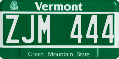 VT license plate ZJM444