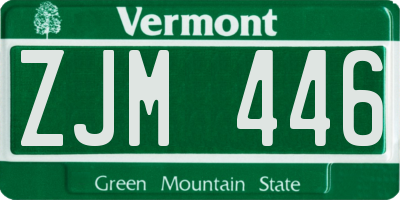 VT license plate ZJM446