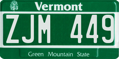 VT license plate ZJM449