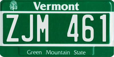 VT license plate ZJM461