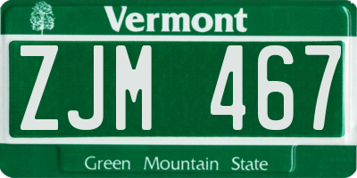 VT license plate ZJM467